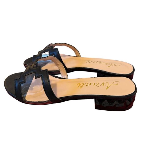 Avanti Black Hand-Crafted Women's Slide Sandals. Very Sharp Looking. - Picture 3 of 8